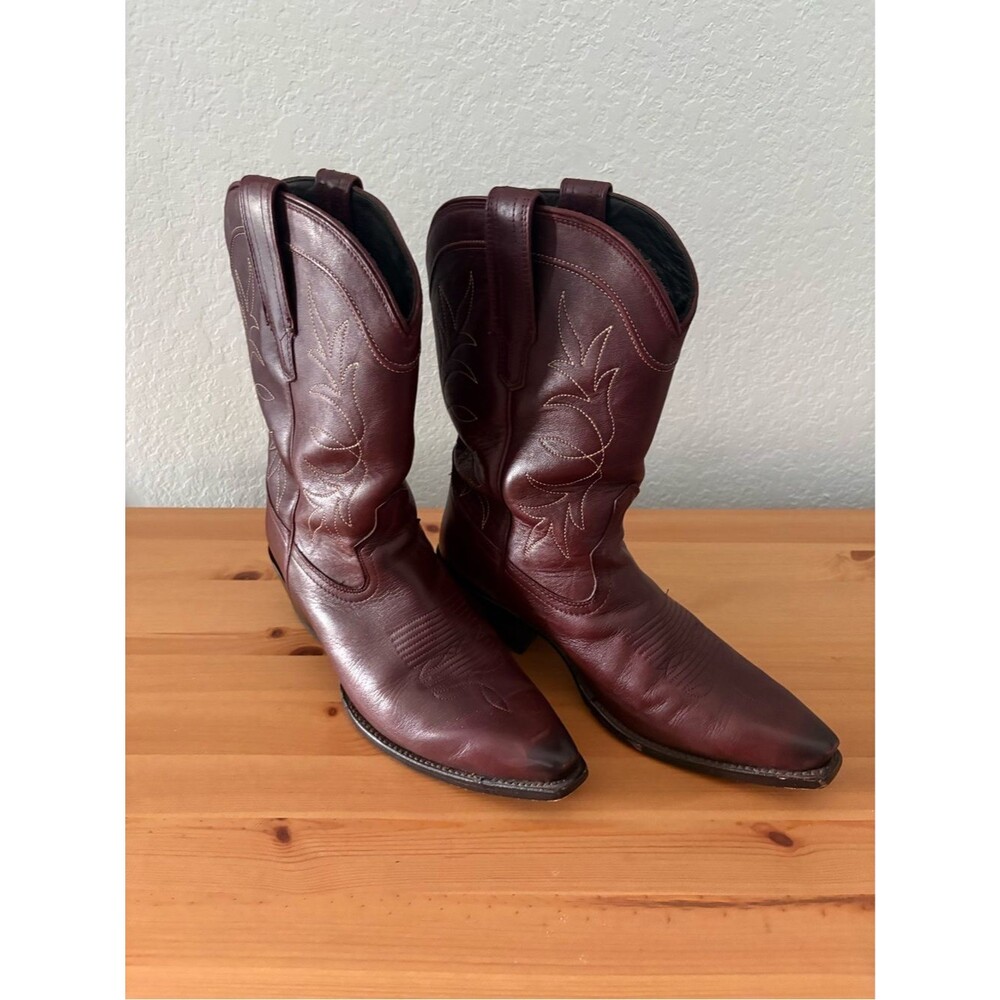 Tecovas Sadie wine Burgundy Western Leather Cowboy Boots size 10